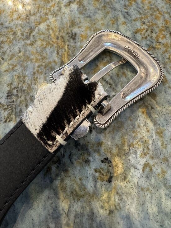 Kate Cate Milano Princesa Zebra Hair On Hide Belt Western Star Concho 1996 Sz 90 main image 9